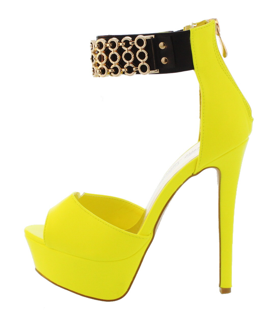 lemon lace up heels